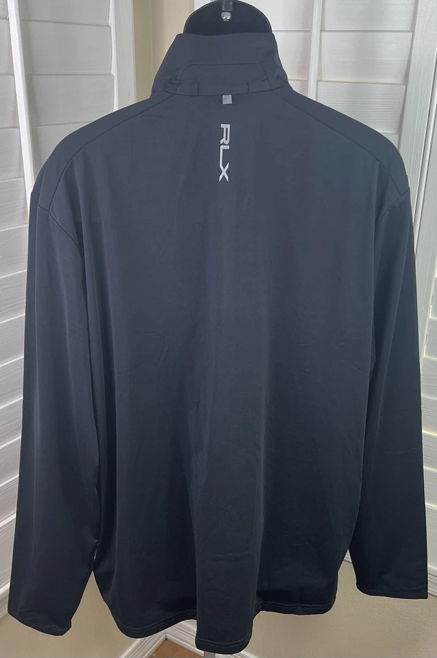 RLX Ralph Lauren 1/4 Zip Wicking Golf Performance Black Pullover, Men’s 2XL, NWT - Image 4 of 4