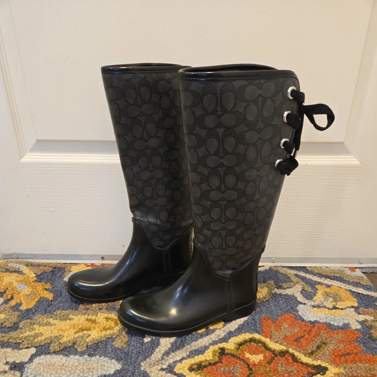 Coach Rain Boot Low (1-1.9 in) Heel Height Boots for Women for