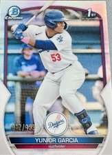 2022 Bowman Chrome YUNIOR GARCIA 1st Bowman Refractor #/499 Dodgers BCP-142