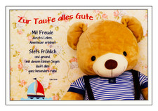 Taufe Glückwunschkarte Taufkarte Religion Kind Baby Spruch Grußkarte Premium