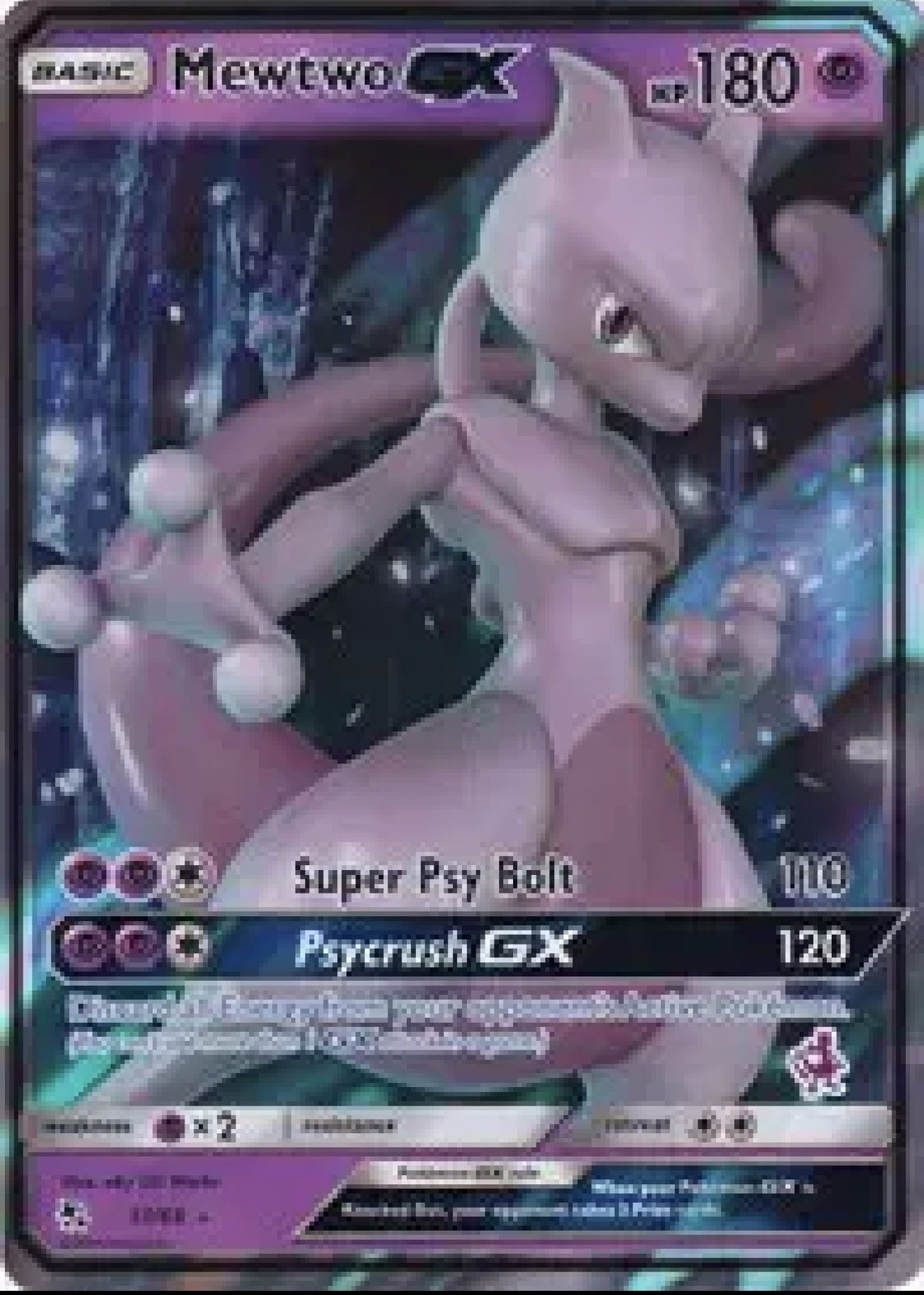 Mewtwo GX 31/68 Pokémon Card 2019 Hidden Fates Battle Academy Stamped LP