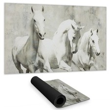 Begin Home Decor C1DM14245TRLBK 14 x 24 in. Three White Horses Desk Mat - Wes...