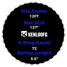 Trampoline Replacement Mat,72/96 V-Rings,Fits 12/14/15ft Trampoline Frame  5.5-