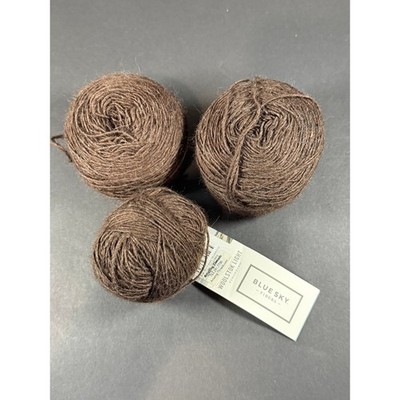 Blue Sky Fibers Woolstok Light 3 Skeins Dark Chocolate Highland Wool 1 Partial