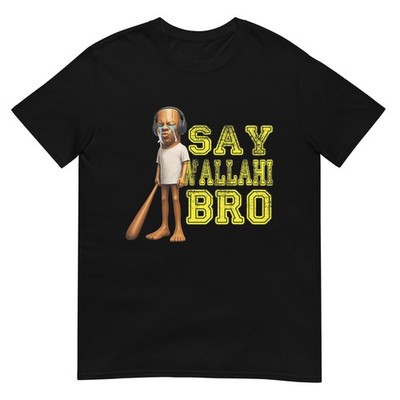 Funny Tung Tung Speed Brainrot Say Wallahi Bro Meme T-Shirt