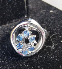 toller Ring mit blauen Steinchen Kristallen ? 925 Silber 1,7 cm