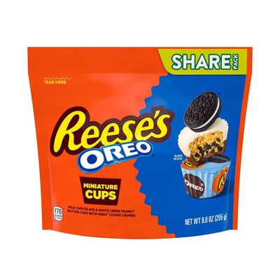 Reese's Oreo Miniatures Milk Chocolate Peanut Butter Cups 9 oz Share Pack Candy