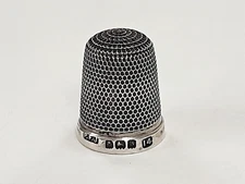 VINTAGE HM SOLID SILVER ART DECO PERIOD SIZE 14 SEWING THIMBLE/P.F.J 1926 3.3 g
