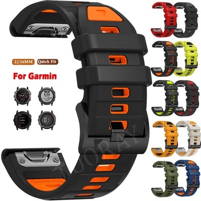 For Garmin Fenix 8/E/7/7X/6/6X Pro/5X/Plus/3 Quick Fit Silicone Sport Strap Band