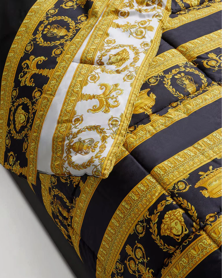 $1345 Designer VERSACE Home Love Baroque Double Faced Comforter Blanket - Image 3 of 4