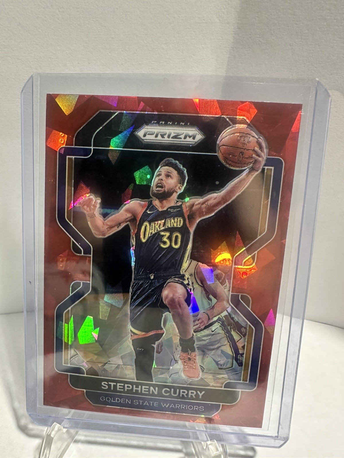 2021-22 Panini Prizm - Red Ice Prizm #154 Stephen Curry (#154)