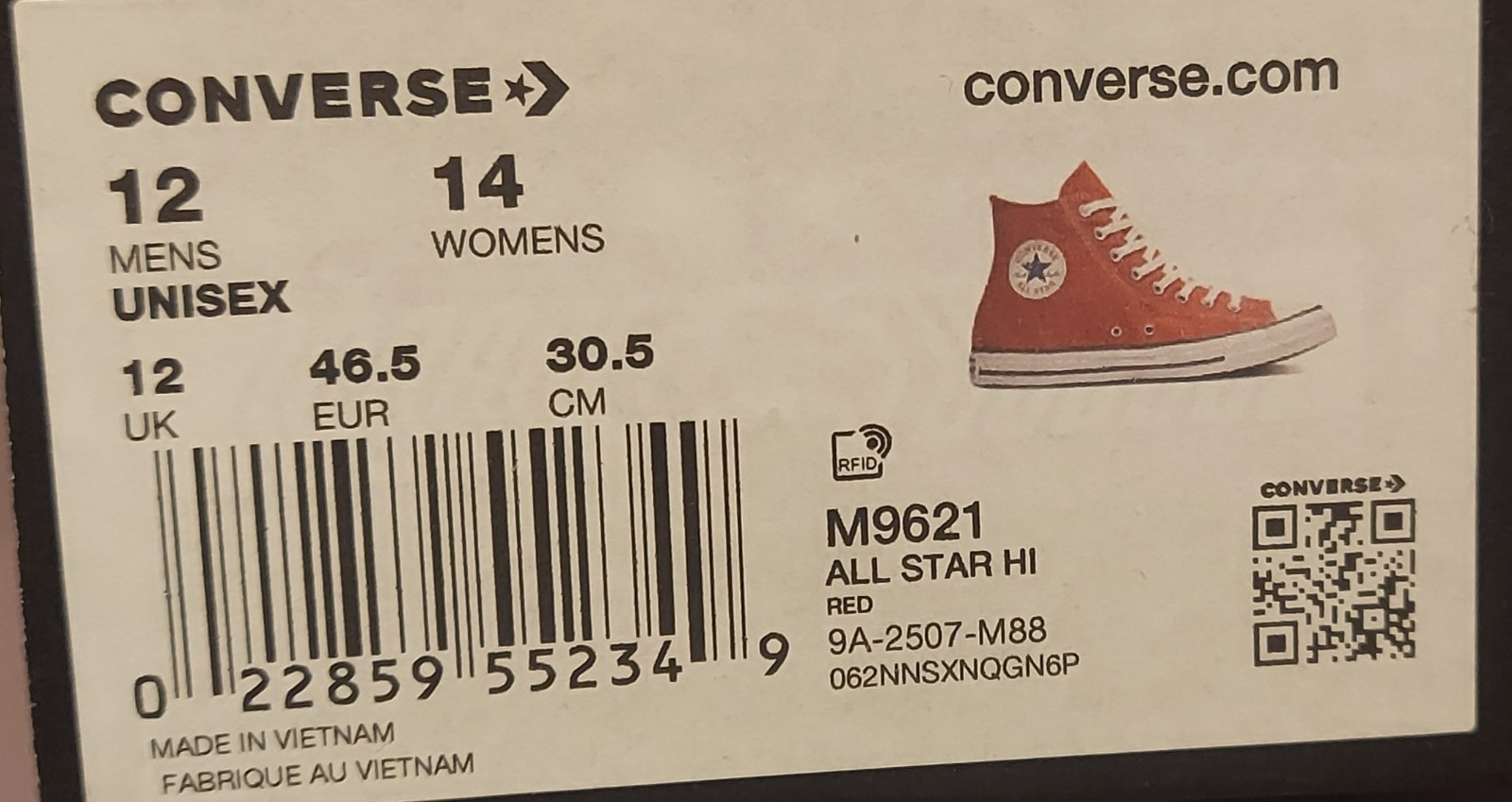 Converse All Star Hi Chicago Bulls NBA Custom Red High Top Men's US 12 M9621 thumbnail 7