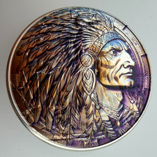 Indigenous - Native - Indian - American Silver Eagle 1oz .999 Silver Dollar Coin
