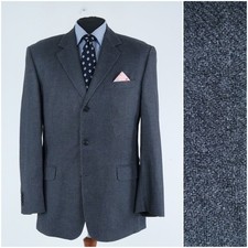 Mens Silk Blazer 46R UK Size XO Dark Grey Sport Coat Jacket