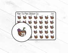 2363~~Coconut Date Covers Planner Stickers.