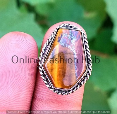 Bague Argent Sterling 925 – Pierre Chérolite Violette Créée, Vintage Inde