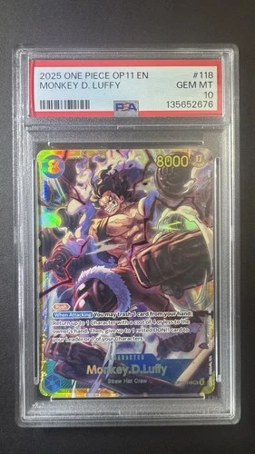 Monkey.D.Luffy (118) OP11-118 A Fist of Divine Speed Foil PSA 10 Gem Mint