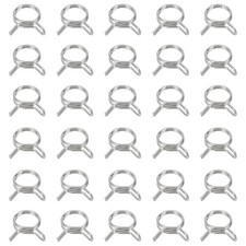 32 Pcs Double Wire Spring Hose Clamp for 12.7-13.4mm OD 0.47" 12mm ID Silver