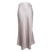 Maxirock, Größe: M, Beige, Polyester, Einfarbig, Satin, Damen #86r
