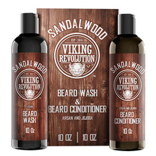 Beard Wash  Beard Conditioner Set W/Argan  Jojoba Oils - Softens  Strengthens