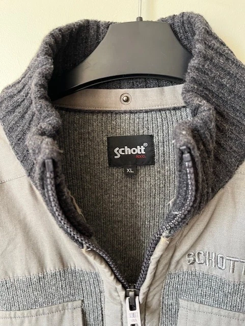 Schott N.Y.C. para hombre Cárdigan Chaqueta XL Mezcla Lana Lepelos