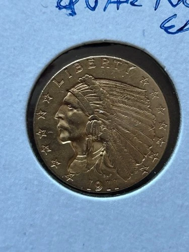 1911 indian head 2.50 gold coin AU