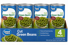 Great Value Cut Green Beans, 14.5 oz Can, 4 P...