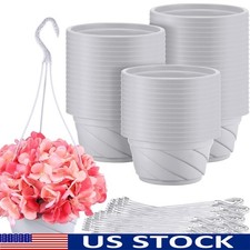 50 Pack Gray Plastic Plant Hangers W/ Drainage Holes Indoor Outdoor Use