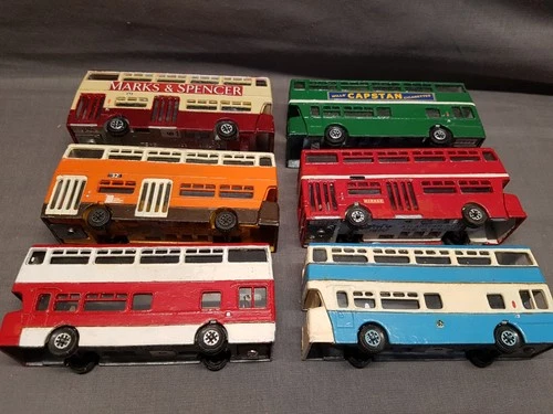 6 X VINTAGE DINKY TOYS 1018 ATLANTEAN BUS KITS, MADE AND PAINTED UNBOXED