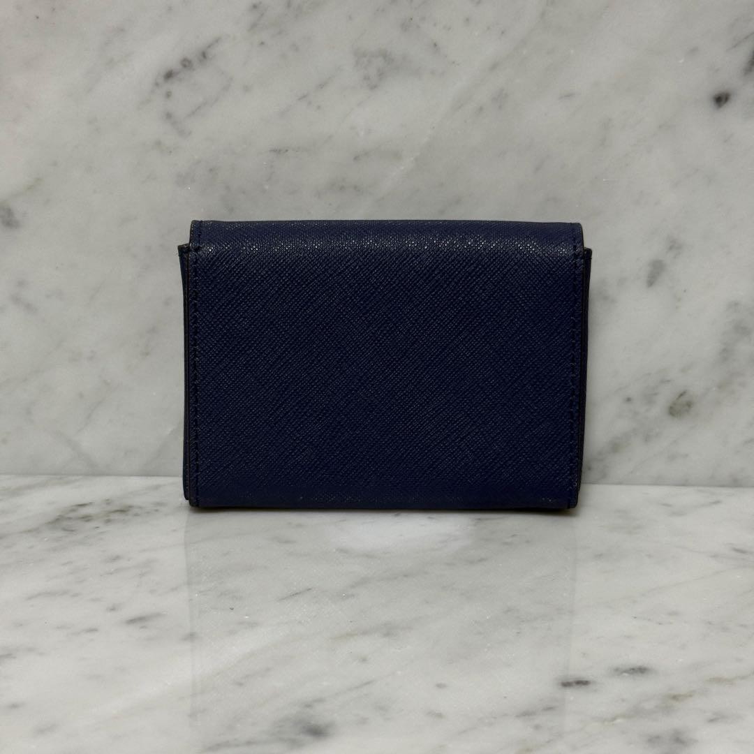 Kate Spade Genuine Leather Card Case, Navy thumbnail 3