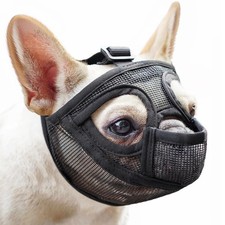 Mayerzon Short Snout Dog Muzzle for French Bulldog w/Full Pant Design Black XXS