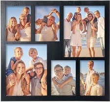 Mont Pleasant Collage Picture Frame 5x7 and 8x10, 6 openings, Large, Black