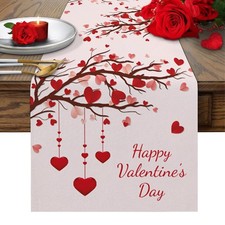 Valentines Table Runner 70 13" x 70" Runner, Valentine's Love Heart