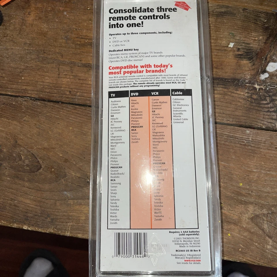 RCA RCU403 3-Device Universal Remote Control  New - Image 3 of 4