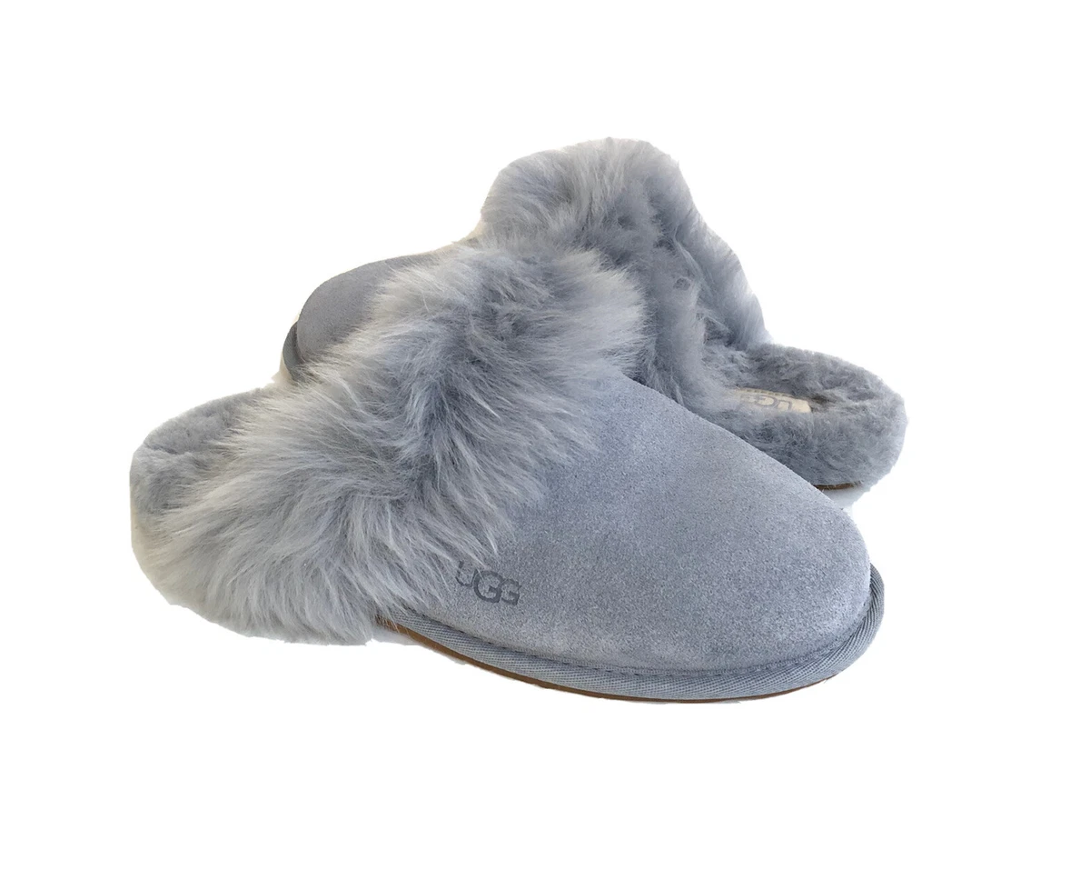 UGG SCUFF SIS ASH FOG SHEARLING CUFFED SLIPPERS SHOES US 8 EU 39