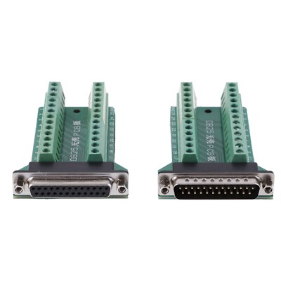 DB25 D-SUB Buchse 25Pin Stecker Breakout PCB Board 2 Reihenklemmen Anschluss
