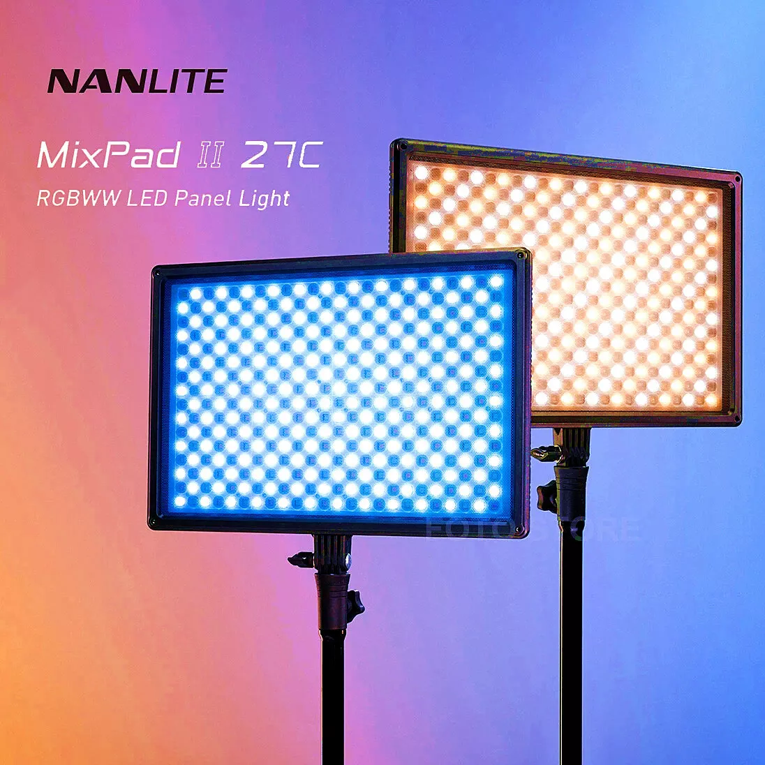 Nanlite Mixpad II 27C 36W RGBWW LED Video Panel Light Full Color CTT 2700K 6500K