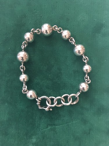 sterling silver bead ball bracelet - Picture 6 of 7