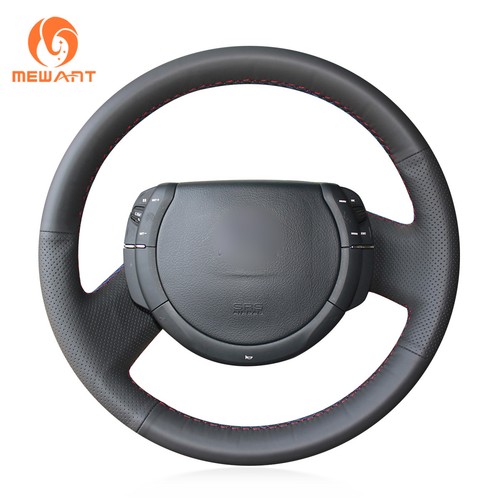 Black Genuine Leather Steering Wheel Cover for Citroen Triumph Old C4 C-quatre - Picture 1 of 8