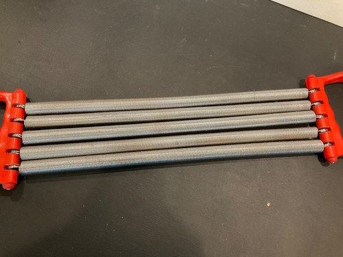 Vintage 4 Steel Spring Resistance Chest Expander 23” Orange Red Good Condition - Picture 3 of 5