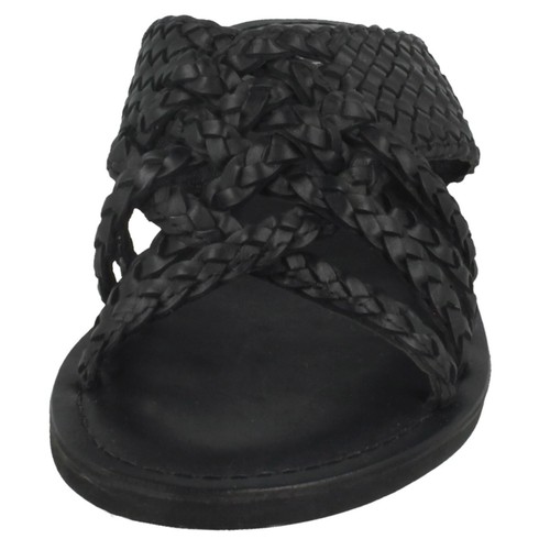 Ladies F0R0076 Wedge heel Mule Sandals By Leather Collection Sale £19.99 - Picture 9 of 17