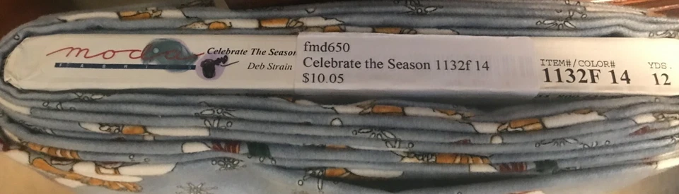 Celebrate the Season winter flannel w/ ice skaters by Deb Strain by Moda ~3.5 y - Image 2 of 2