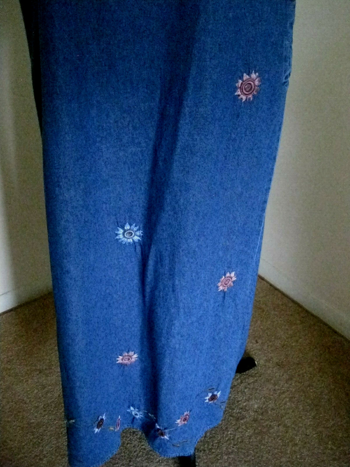 Basic Editions Large Blue Denim Maxi Jumper Dress… - image 4