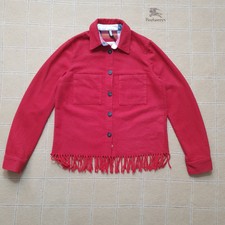 Camel Active Woman's Wool Blend Fringe Trim Overshirt Jacket Size 36