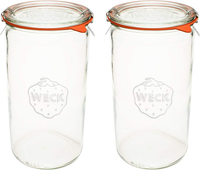 1.5 Liter Eco-Friendly Canning Jars Set of 2 with Air Tight Seal Transparent Gla