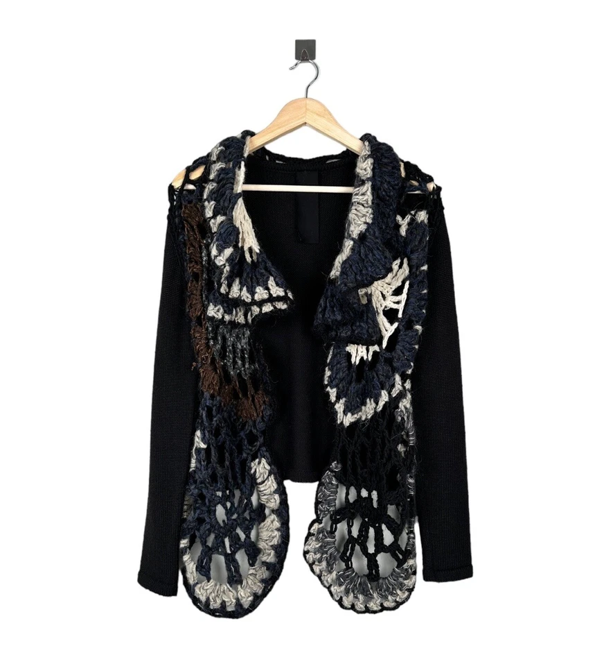 Cárdigan RUNDHOLZ BLACK LABEL Frente Abierto Retazos Mujer Lana Talla M Foto 4 de 4