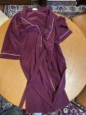 Vanity Fair Vintage Long Robe Gown Bergundy Velour Sz Medium
