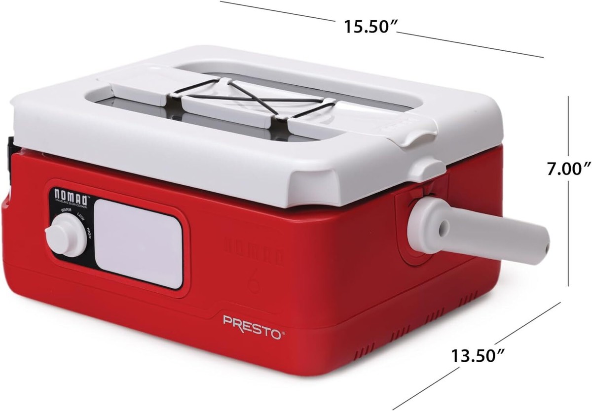 Presto Nomad Traveling 6-Quart Slow Cooker (Red) 06011