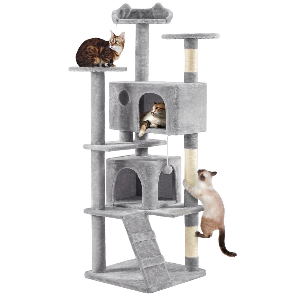 Large Cat Tree 178cm Cat Tower Cat Condo w/Scratching Posts and Platform Perches