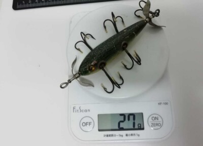 Rare Heddon Dowagiac 150 minnow 27g wood Old Lure Ship From Japan